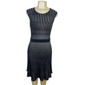 Calvin Klein Black & White Sleeveless Striped Knit Dress Women’s Size M
